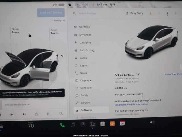 Продаж на аукціоні авто 2023 Tesla Model Y, vin: 7SAYGDEE2PF792211, номер лоту: 45483699
