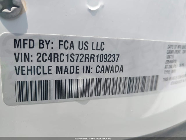 Продажа на аукционе авто 2024 Chrysler Pacifica Hybrid S Appearance Pkg, vin: 2C4RC1S72RR109237, номер лота: 45483757