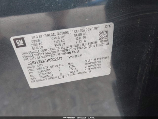 Chevrolet EQUINOX LS 2017 2GNFLEEK1H6322813 Image 9