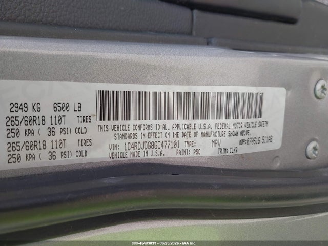 Aukcja sprzedaży 2016 Dodge Durango Limited, vin: 1C4RDJDG8GC477101, numer aukcji: 45483833
