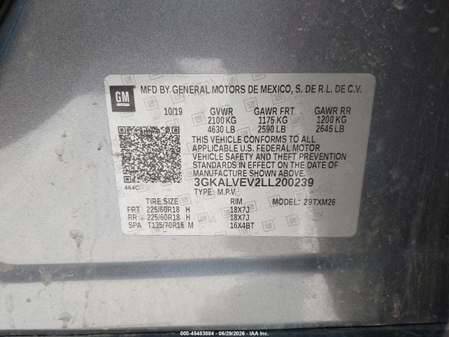 GMC Terrain Awd Slt 2020 3GKALVEV2LL200239 Image 9
