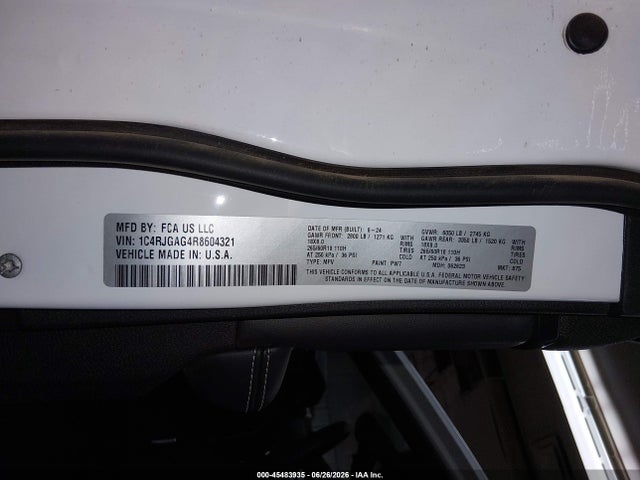 1C4RJGAG4R8604321 Jeep Grand Cherokee Laredo X 4x2