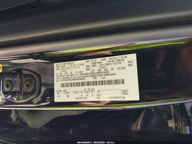 Ford F-150 Raptor 2022 1FTFW1RG5NFB84676 Image 9