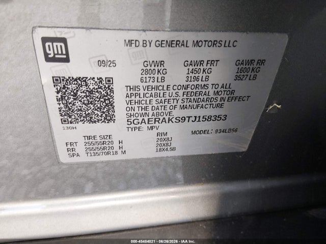 2026 Buick Enclave Preferred Fwd მანქანა იყიდება აუქციონზე, vin: 5GAERAKS9TJ158353, აუქციონის ნომერი: 45484021