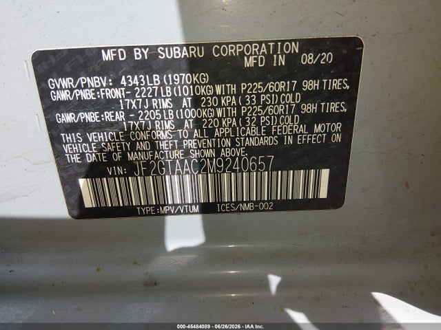 Subaru Crosstrek 2021 JF2GTAAC2M9240657 Image 9