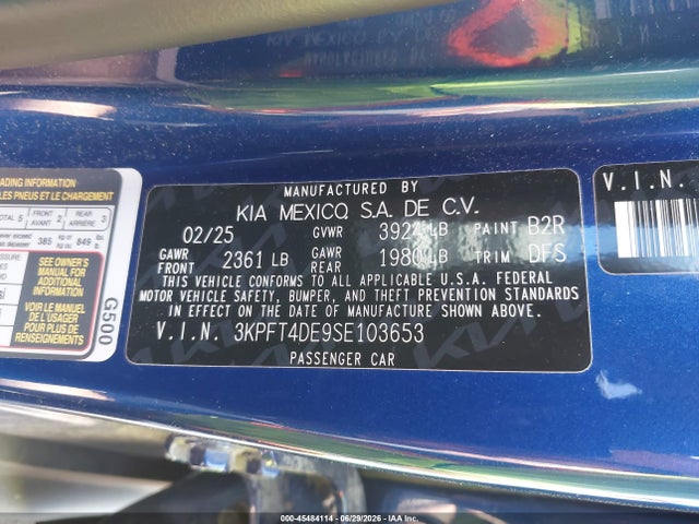 KIA K4 Lxs 2025 3KPFT4DE9SE103653 Image 9