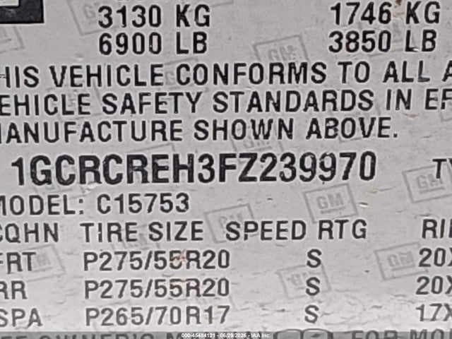 Chevrolet Silverado 1500 1lt 2015 1GCRCREH3FZ239970 Image 9