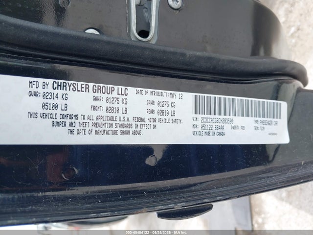 Aukcja sprzedaży 2012 Chrysler 300 Limited, vin: 2C3CCACG8CH283500, numer aukcji: 45484122