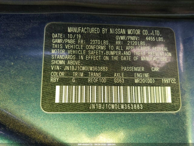 JN1BJ1CW0LW363883 Nissan Rogue Sport S Awd Xtronic Cvt