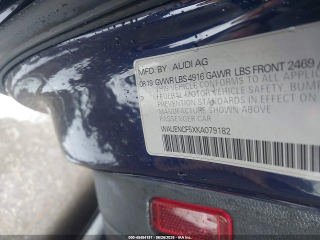 45484197 :رقم المزاد ، WAUENCF5XKA079182 vin ، 2019 Audi A5 45 Premium مزاد بيع