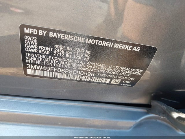 Aukcja sprzedaży 2023 Bmw M340i M340i Xdrive, vin: 3MW49FF06P8C90596, numer aukcji: 45484247