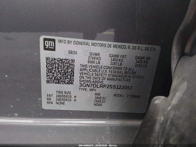 Продажа на аукционе авто 2025 Chevrolet Equinox Ev Lt, vin: 3GN7DLRP2SS122057, номер лота: 45484270