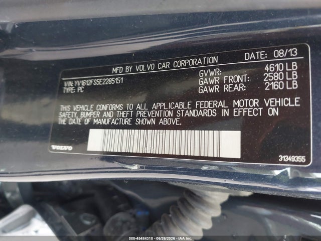 2014 Volvo S60 T5 მანქანა იყიდება აუქციონზე, vin: YV1612FS5E2285151, აუქციონის ნომერი: 45484310