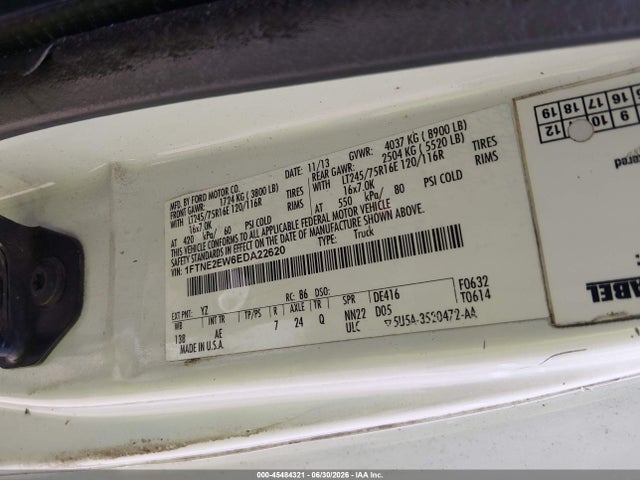 Ford E-250 Commercial 2014 1FTNE2EW6EDA22620 Image 9