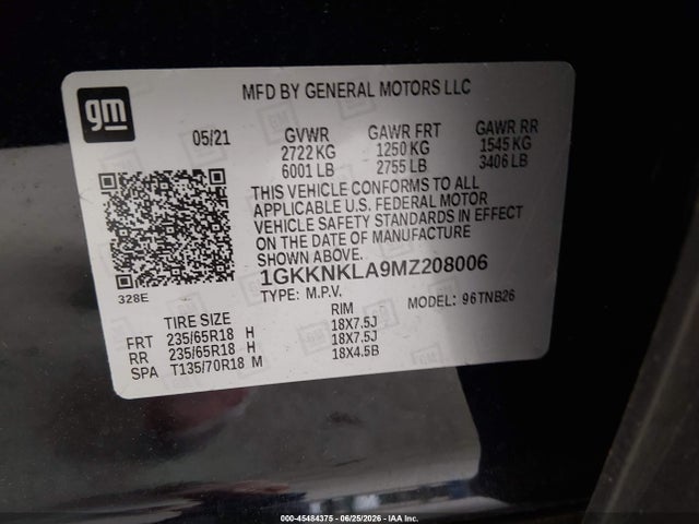 Продажа на аукционе авто 2021 Gmc Acadia Fwd Sle, vin: 1GKKNKLA9MZ208006, номер лота: 45484375