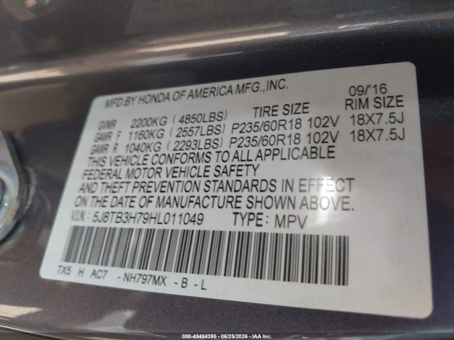 5J8TB3H79HL011049 Acura Rdx Advance Package