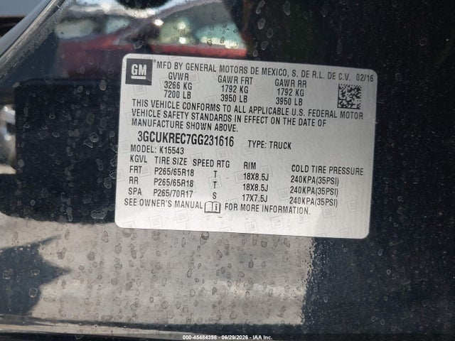 Chevrolet Silverado 1500 2lt 2016 3GCUKREC7GG231616 Image 9
