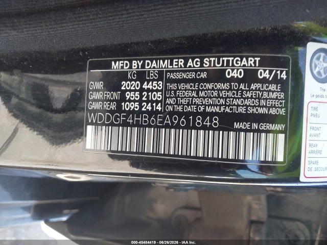 WDDGF4HB6EA961848 Mercedes-Benz C 250 Sport
