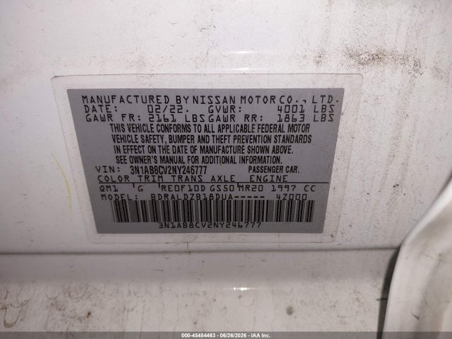 Nissan Sentra Sv Xtronic Cvt 2022 3N1AB8CV2NY246777 Image 9