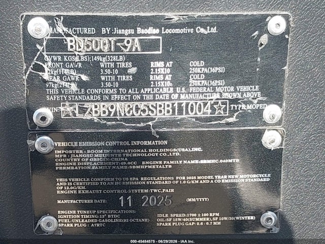 Jiangsu Baodiao 2025 L2BB9NCC5SBB11004 Image 10