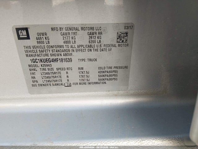1GC1KUEG4HF181639 Chevrolet Silverado 2500hd Work Truck