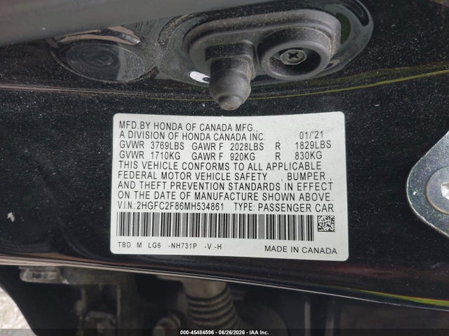 Honda Civic Sport 2021 2HGFC2F86MH534861 Image 9