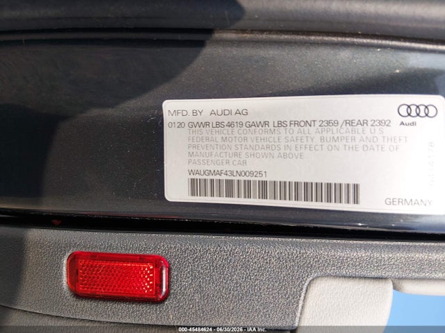 Продажа на аукционе авто 2020 Audi A4 Premium 40 Tfsi Front-wheel Drive S Tronic, vin: WAUGMAF43LN009251, номер лота: 45484624