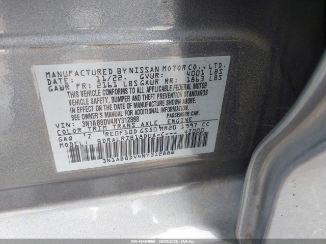 Nissan Sentra Sr Xtronic Cvt 2022 3N1AB8DV4NY312888 Image 9