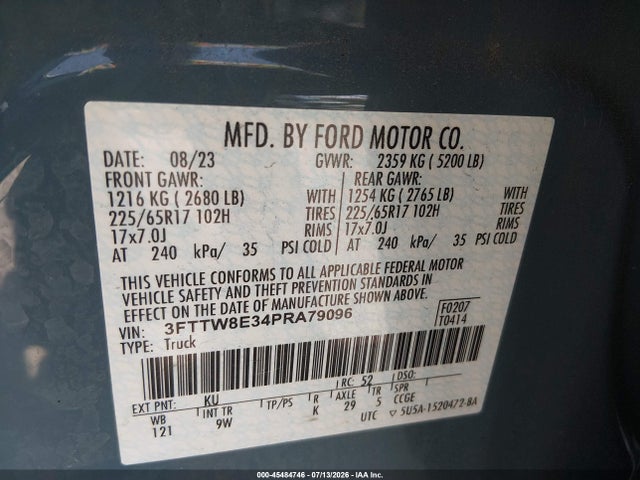Ford Maverick Xl 2023 3FTTW8E34PRA79096 Image 9