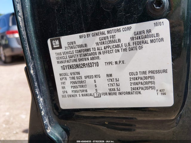 Продажа на аукционе авто 2002 Cadillac Escalade Standard, vin: 1GYEK63N62R163710, номер лота: 45484835