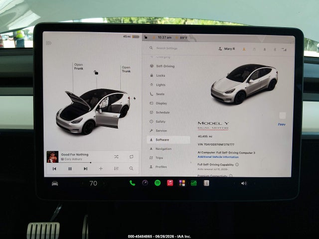 45484865 :رقم المزاد ، 7SAYGDEF6NF379777 vin ، 2022 Tesla Model Y Performance Dual Motor All-wheel Drive مزاد بيع