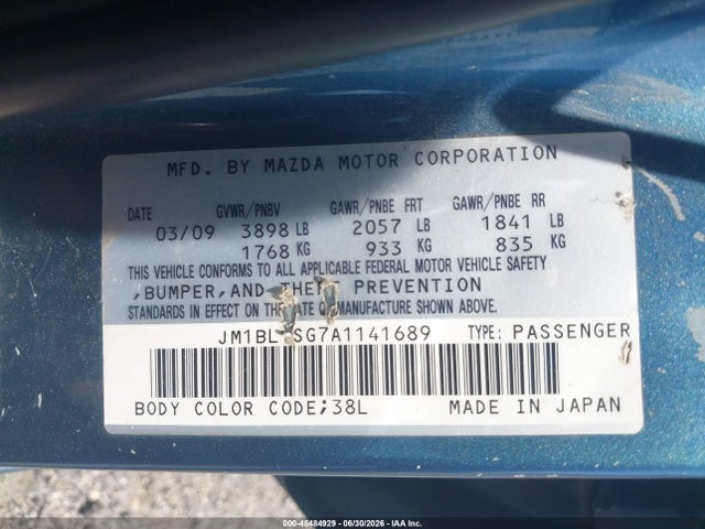 Aukcja sprzedaży 2010 Mazda Mazda3 I Touring, vin: JM1BL1SG7A1141689, numer aukcji: 45484929