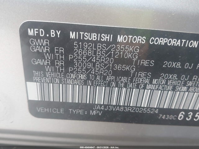Aukcja sprzedaży 2024 Mitsubishi Outlander Se 2.5 2wd/se Black Edition S-awc/se Black Edition W/pano Roof S-awc, vin: JA4J3VA83RZ025524, numer aukcji: 45484947