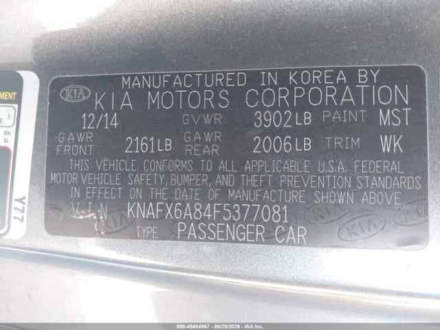 Auction sale of the 2015 Kia Forte Koup Ex, vin: KNAFX6A84F5377081, lot number: 45484967