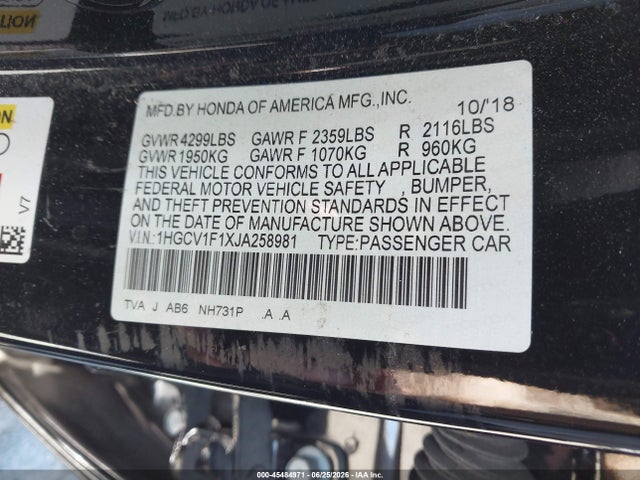 1HGCV1F1XJA258981 Honda ACCORD LX