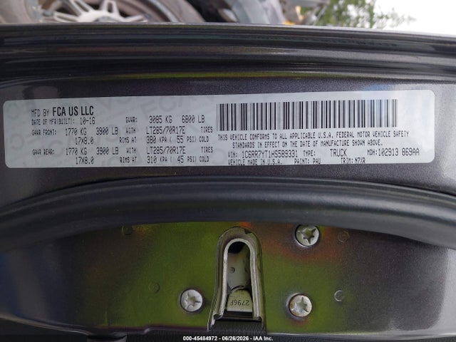 1C6RR7YT1HS589331 RAM 1500 Rebel 4x4 5&#039;7 Box