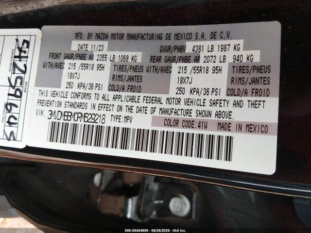 2024 Mazda Cx-30 2.5 S Select Sport მანქანა იყიდება აუქციონზე, vin: 3MVDMBBM0RM629218, აუქციონის ნომერი: 45484989
