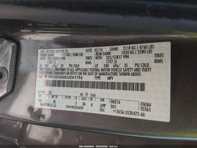 Ford ESCAPE SE 2014 1FMCU0G93EUD01752 Image 9
