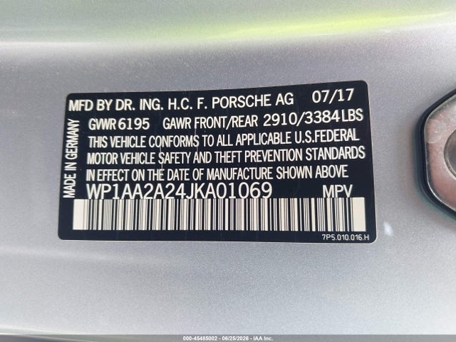 Продаж на аукціоні авто 2018 Porsche Cayenne Platinum Edition, vin: WP1AA2A24JKA01069, номер лоту: 45485002