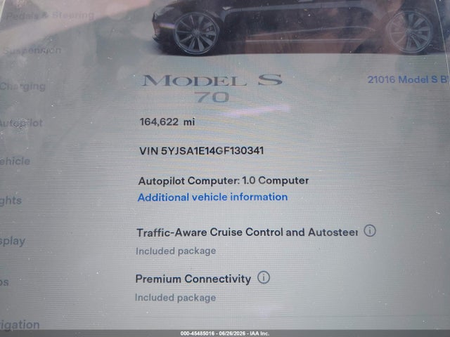Tesla Model S 60/70/75/85 2016 5YJSA1E14GF130341 Image 15