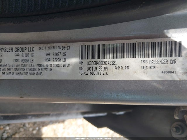 2014 Chrysler 200 Lx მანქანა იყიდება აუქციონზე, vin: 1C3CCBAB6EN142321, აუქციონის ნომერი: 45485100