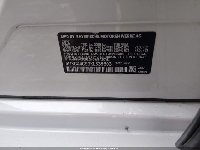 BMW X7 Xdrive50i 2019 5UXCX4C59KLS35603 Image 9