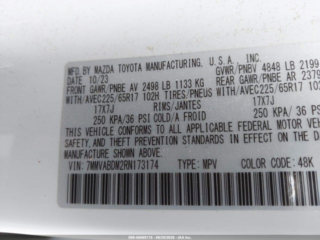 45485115 :رقم المزاد ، 7MMVABDM2RN173174 vin ، 2024 Mazda Cx-50 2.5 S Premium مزاد بيع