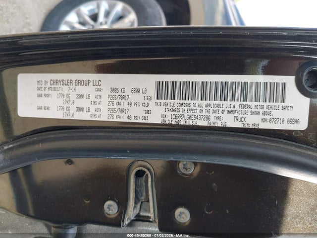 2014 Ram 1500 Big Horn მანქანა იყიდება აუქციონზე, vin: 1C6RR7LG0ES437286, აუქციონის ნომერი: 45485268