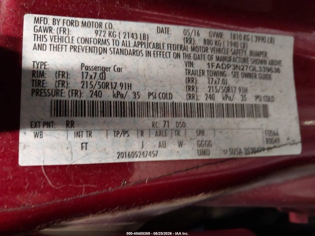 Ford Focus Titanium 2016 1FADP3N27GL339636 Image 9