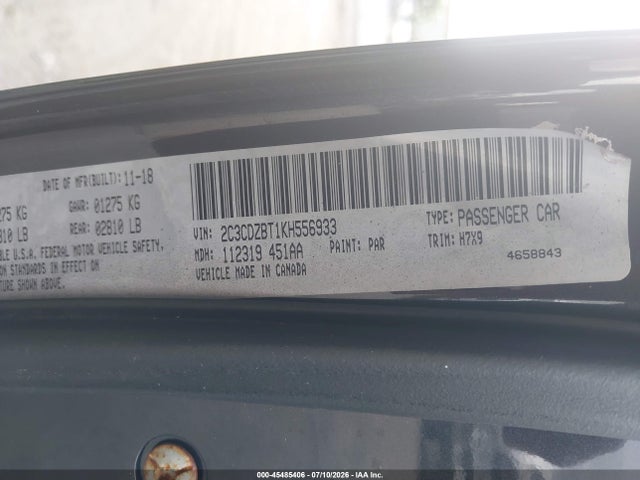 Aukcja sprzedaży 2019 Dodge Challenger R/t, vin: 2C3CDZBT1KH556933, numer aukcji: 45485406