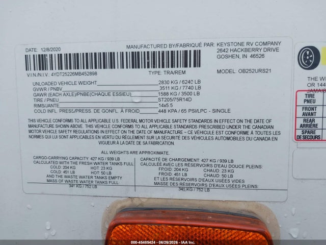 Kyrv Cch 2021 4YDT25226MB452898 Image 9