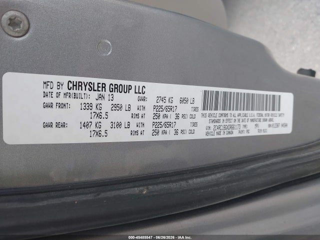 Aukcja sprzedaży 2013 Chrysler Town & Country Touring, vin: 2C4RC1BGXDR661173, numer aukcji: 45485547