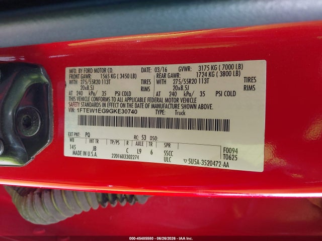 Ford F-150 Xlt 2016 1FTEW1EG9GKE30740 Image 9