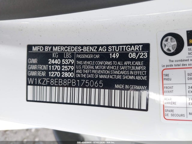 Aukcja sprzedaży 2023 Mercedes-benz E 350 4matic, vin: W1KZF8EB8PB175065, numer aukcji: 45485655